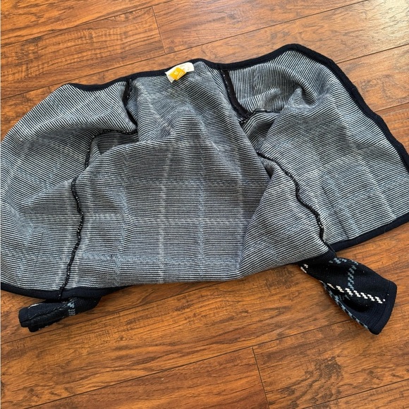 Vintage Tally Ho Blue White Checkered Knit Cardigan | Size Petite Large - Picture 7 of 8